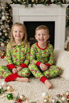 Girls Christmas character button up pajamas. GLP0424-4-MON
