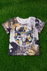 GIRLS COW SKULL / SUNFLOWER PRINTED TEE. TPG513014-WEN