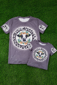  Cow printed women tee-shirt.  TPW25153004-JEAN