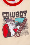 Cowboy Christmas" Ivory Christmas sweatshirt with red trim. TPB50153021loi