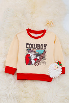  Cowboy Christmas" Ivory Christmas sweatshirt with red trim. TPB50153021loi