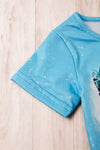 BEACH BUM" TURQUOIRED BLEACHED PRINTED TEE-SHIRT. TPG251123019-AMY