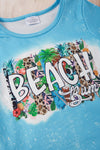 BEACH BUM" TURQUOIRED BLEACHED PRINTED TEE-SHIRT. TPG251123019-AMY