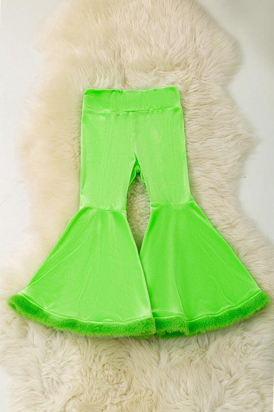 Cute velvety bell bottoms with fur trim. PNG5054JEAN