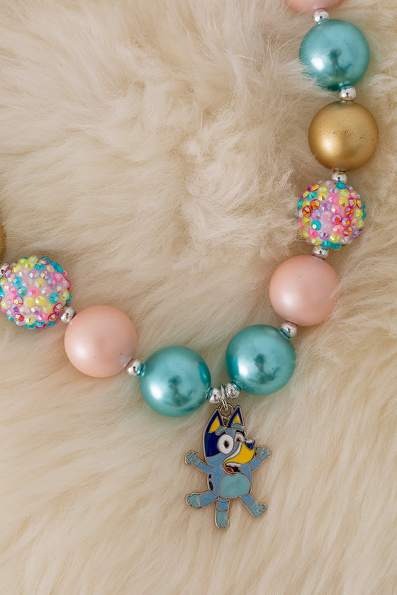 Multi-color bubble necklace w/character pendant. 3pcs/$15.00