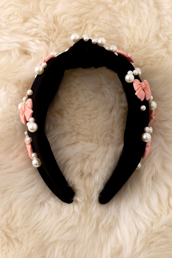 Large bow bead & pearl headband-available in 3 colors! 2PCS/$11.00