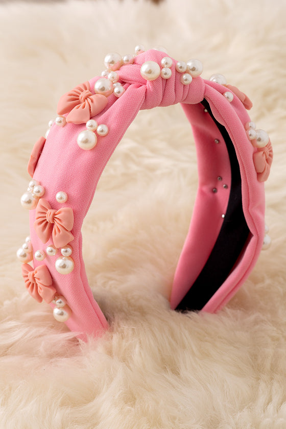 Large bow bead & pearl headband-available in 3 colors! 2PCS/$11.00