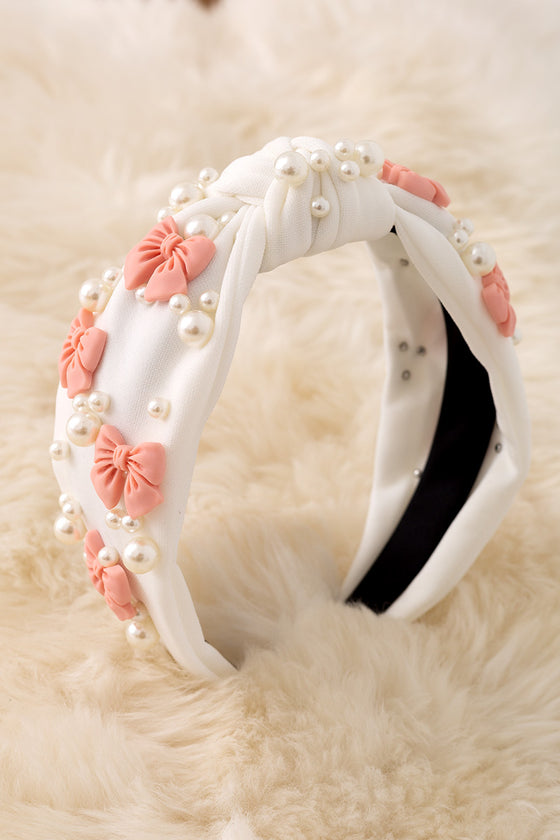 Large bow bead & pearl headband-available in 3 colors! 2PCS/$11.00