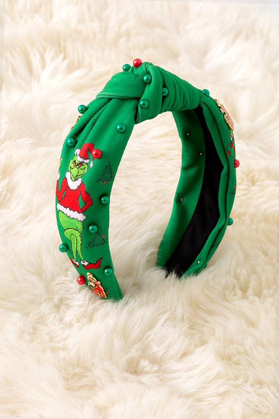 Christmas Character printed girls headbands with beads. 2pcs/$9.50
