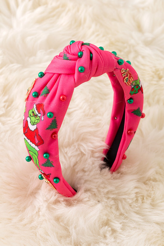 Christmas Character printed girls headbands with beads. 2pcs/$9.50