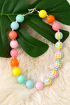 Pastel color bubble necklace. 3pcs$12.00
