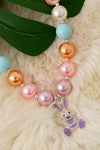 Multi-Color bubble necklace with rhinestone pendant. 3pcs/$15.00