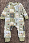 Duck patchwork printed baby romper. LR0425-12-AMY