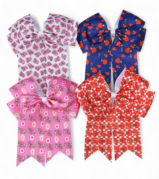 6.25" X 7.5" Back to school hair bows. 5PCS/$10.00