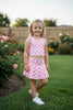 Lt. Pink & white checker printed crop top and skort. GSD022406-JEAN