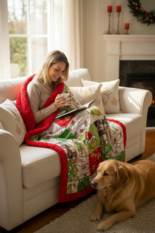  50" X 60" Grin* Fleece blanket. With fleece trim BL072304-