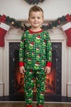 Unisex Christmas character printed pajamas set. BLP0423-3-SOL