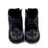 Black pleather baby  boots with velcro. MY3167B