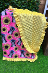 Goat & sunflower printed baby blanket (35" by 35") BKB25153013 M