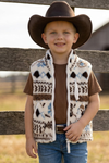 White multi-printed vest. TPG60365 AMY