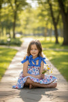 Patriotic floral printed dress. GSD013022-AMY