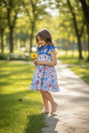 Patriotic floral printed dress. GSD013022-AMY