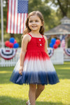 Patriotic tie dye tulle dress. DRG30113011 AMY