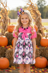 Fuchsia & lt.pink Halloween dress. DRG53648 MON