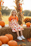 Halloween pumpkin printed wester dress. DRG54388 MON