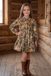 Camouflage girls tiered dress. DRG65196 SOL