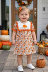 Thankful grateful Blessed" Embroidered dress w/pumpkin print. DRG65300 Mon