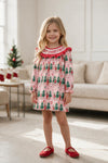 Pink plaid & nutcracker printed relax fit dress. DRG65447 MON