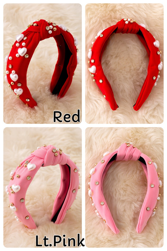 Heart & stones Valentine's headband. 2pcs/$8.00