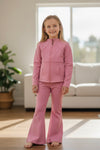 Pink Girls stretchy active set.  (Fitted) Sol