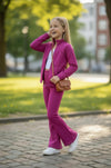 Fuchsia Girls stretchy active set.  (Fitted) GLP081906-AMY
