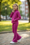 Fuchsia Girls stretchy active set.  (Fitted) GLP081906-AMY