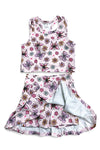 Lt. Pink multi-color butterfly & floral Hi-Performance top & skort. GSD013002-JEAN
