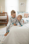 Mallard Duck on white boys pajamas. BLP0425-24-Jean