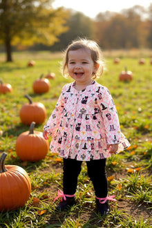  Halloween girls twirl tunic and black leggings. OFG52338 AMY