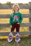 AZTEC PRINTED BOOTCUT DENIM PANTS. PNG25153022-MON
