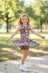 Camouflage coquette bow printed crop top & skort. GSD013005-AMY