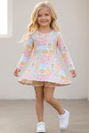 Patchwork  printed Active wear dress with undershorts. GLD0505-14-AMY