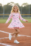 Hi-Performance "Boo" printed dress w/attached undershorts. GLD0505-20-SOL