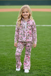 Hi-Performance camouflage & pink bow printed jogging set. GLP030505-AMY-