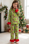 Girls Christmas character button up pajamas. GLP0424-4-MON