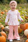 Fall patchwork printed romper. w/pockets. GLP0505-15-MON