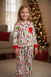 Grinc* & Cindy Christmas character printed pajama set. GLP071806-SOL