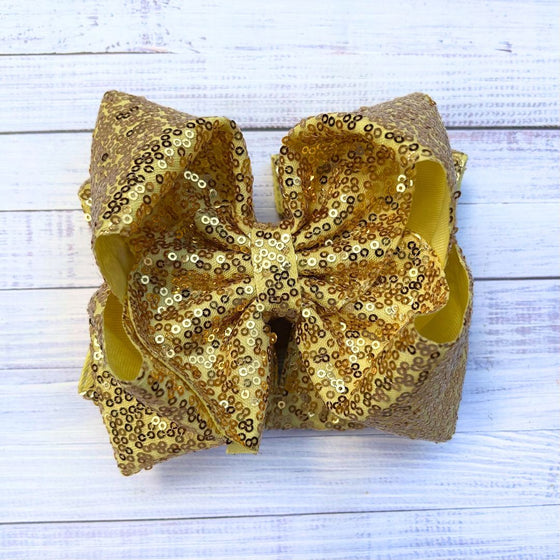 6.5" Double layer sequins hair bows. 4pcs/$10.00 DBW-2 (Added Inventory💖💖