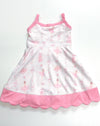 Ballerina printed dress with scallop hem & attached undershorts. GSD013017-JEAN