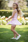 Lt. Pink Cheetah printed Hi-Performance top and skort. GSD022403-AMY